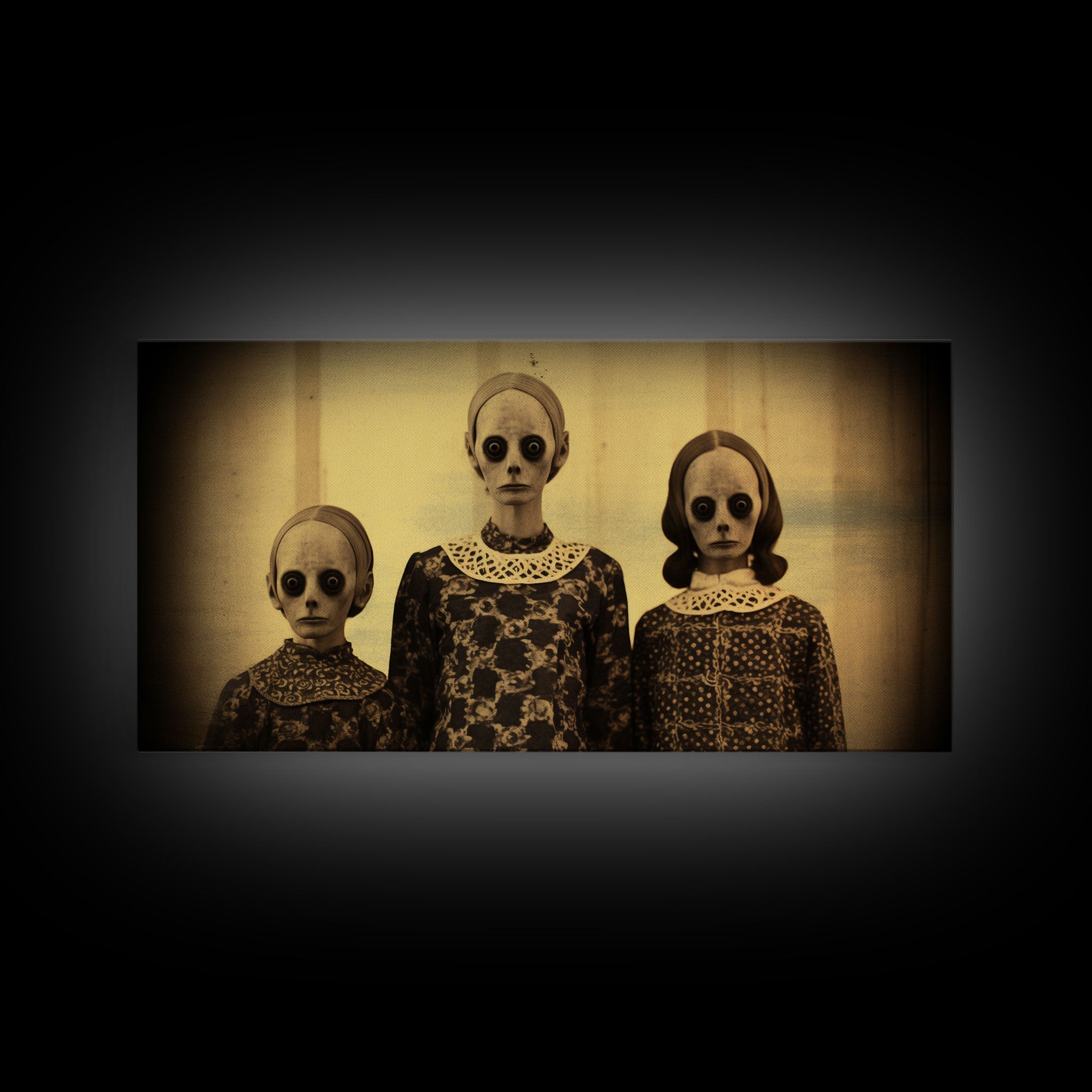 Cursed Halloween Art, Spooky Tintype Photography Canvas Print, Haunted Art, Spoopy Decor, Witch Art Print, Demonic Decor