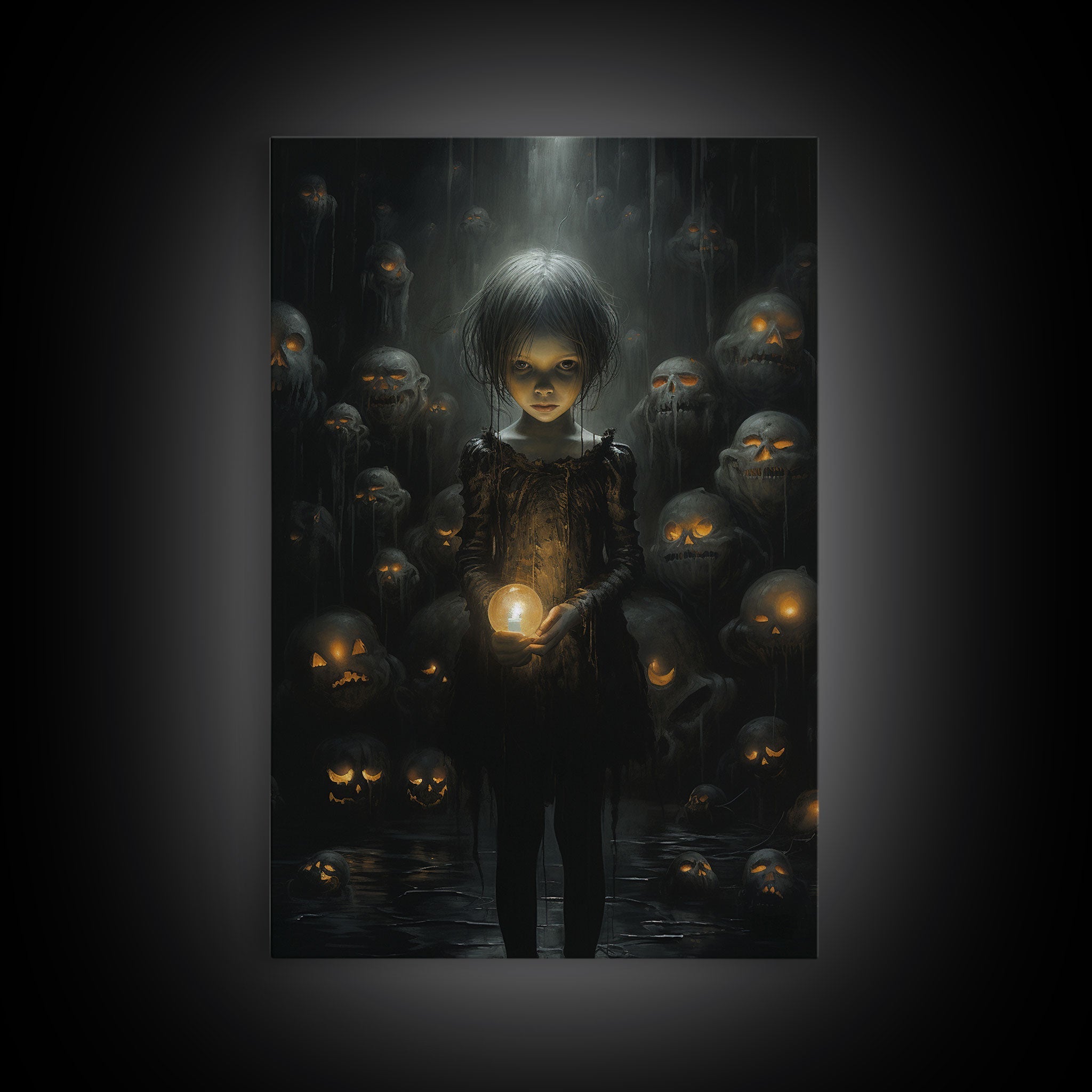 Dark Fantasy Art, Spooky Decor, Goth Decor, Canvas Print, Wall Art, Vertical Print, Dark Wall Art, Video Game Art, Gaming Wall Decor