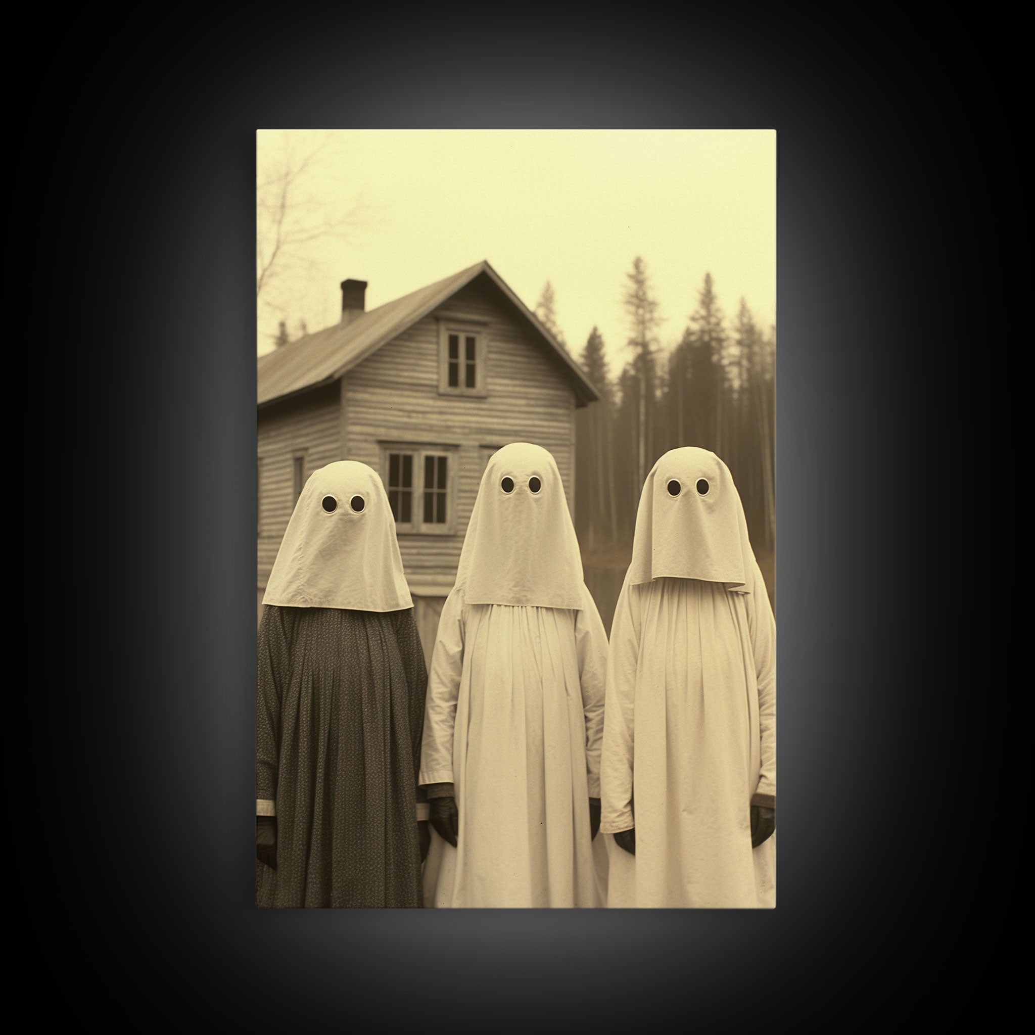 Ghost Art Print, Haunted House Art, Horror Art Print, Spooky Room Decor, Canvas Print, Wall Art, Vertical Print, Home Decor, Wall Decor