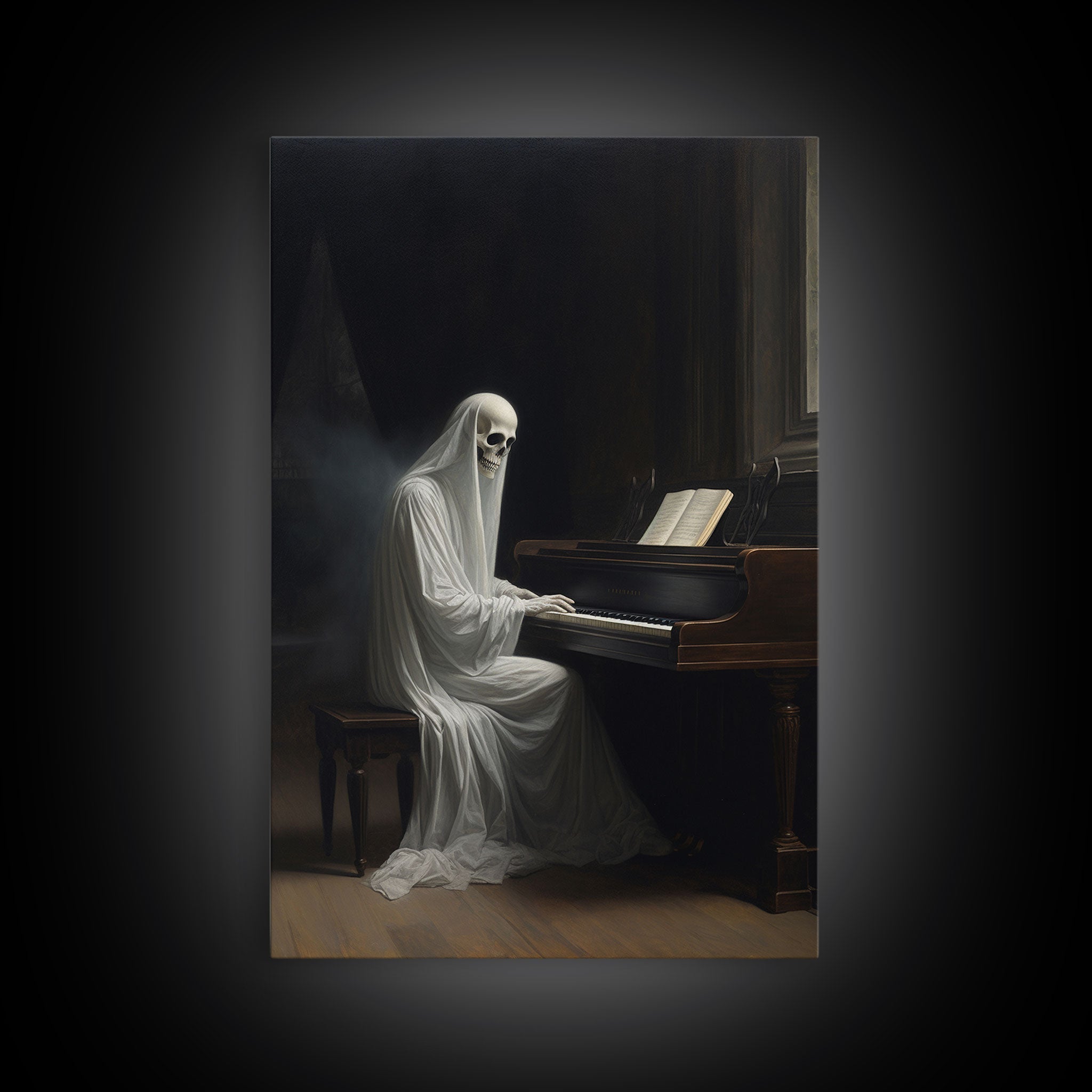 The Haunted Mansion, Spooky Ghost Playing A Piano, Gothic Victorian  Halloween Art, Halloween Decoration / Wall Art, Skeleton Art