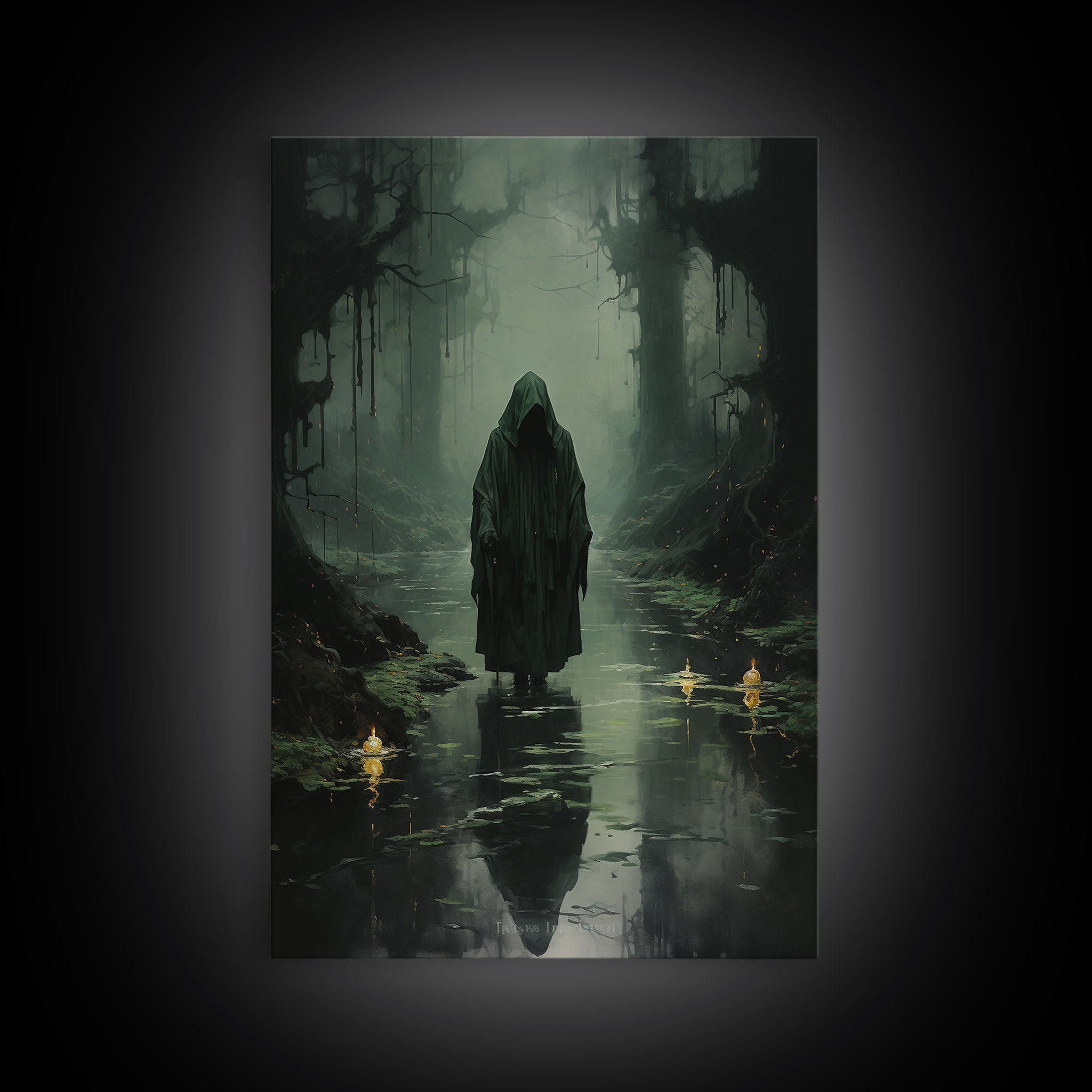 Witch Wall Decor, Horror Art Print, Creepy Wall Decor, Canvas Print, Wall Hanging, Portrait Art, Above Couch Wall Art, College Dorm Decor