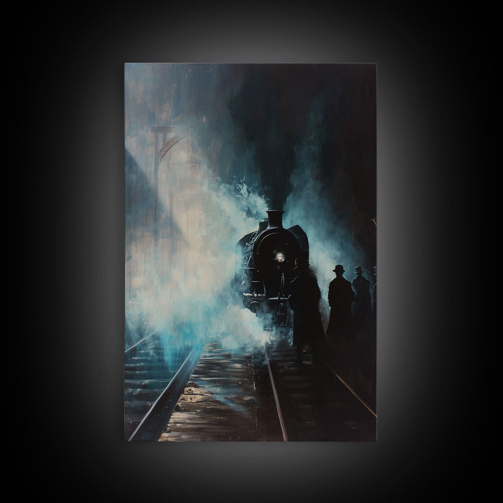 Mysterious Spooky Carnival Tent Framed Canvas Print, Halloween Wall Art, Haunted House Decor, Ghostly Home Decoration, Halloween Art