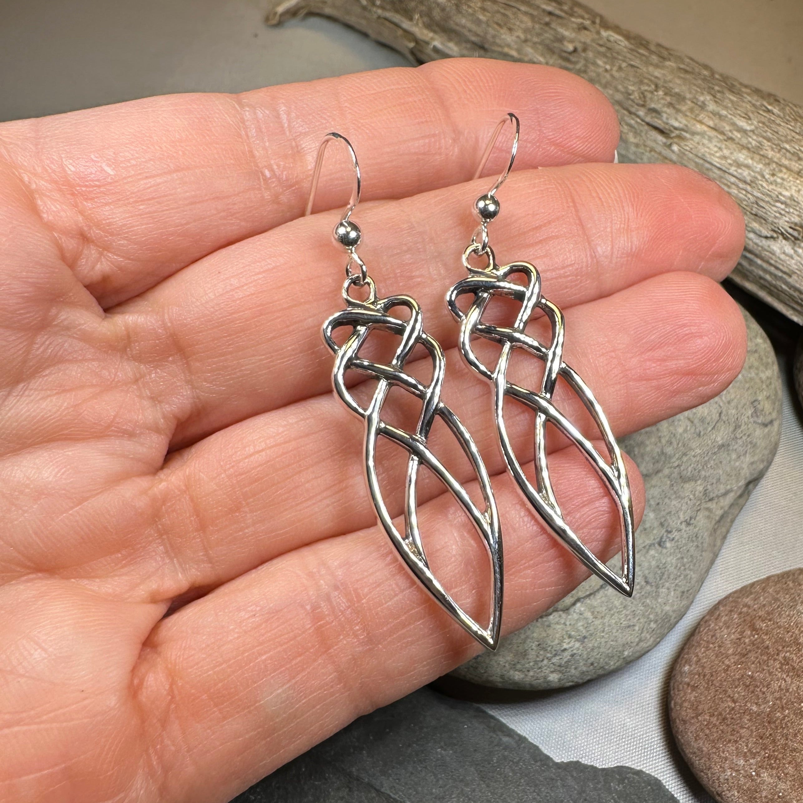 Ella Celtic Knot Earrings in Sterling Silver
