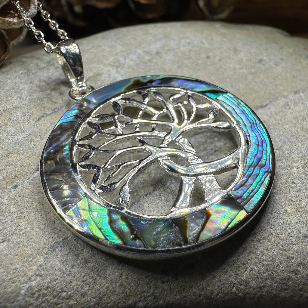 Carmina Tree of Life Shell Necklace in Sterling Silver