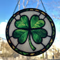 Irish Lucky Shamrock Stained Glass Gift