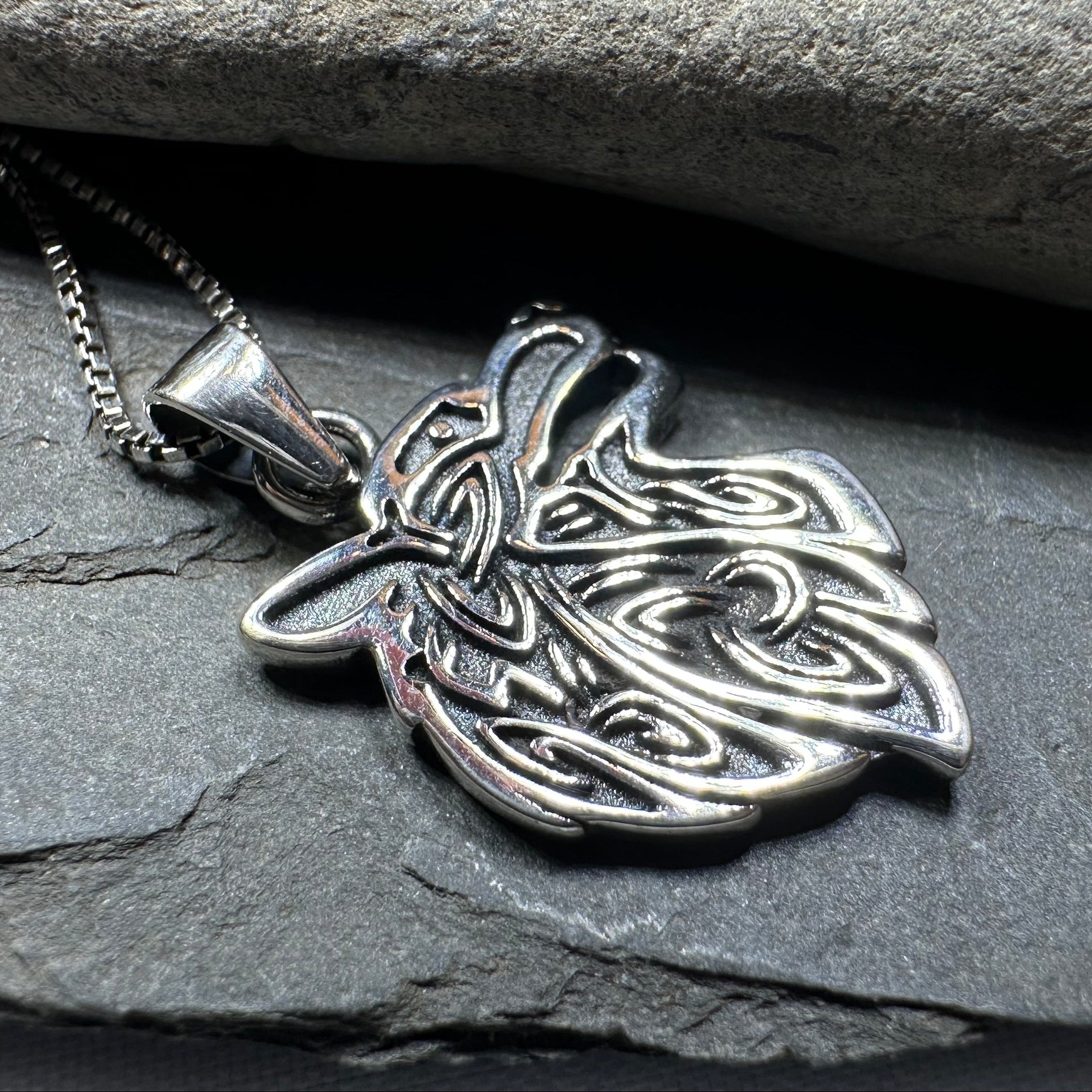 Ian Celtic Wolf Necklace