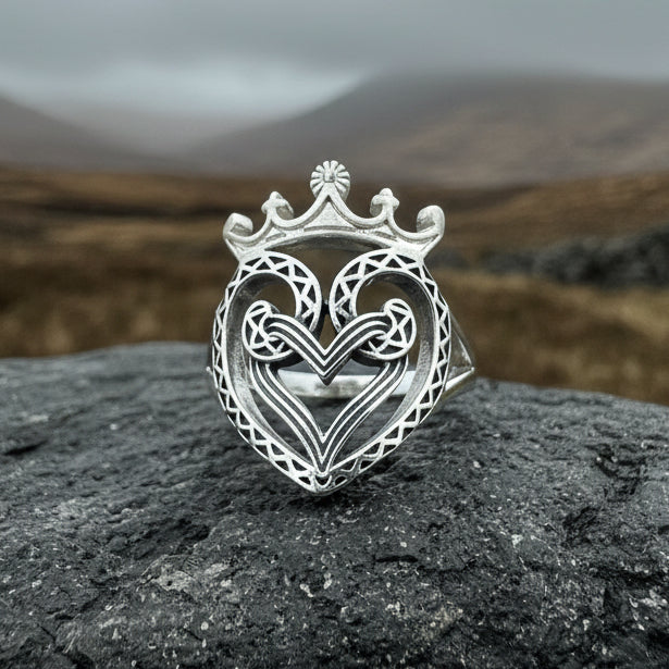 Lady of Skye Scottish Luckenbooth Ring in Sterling Silver