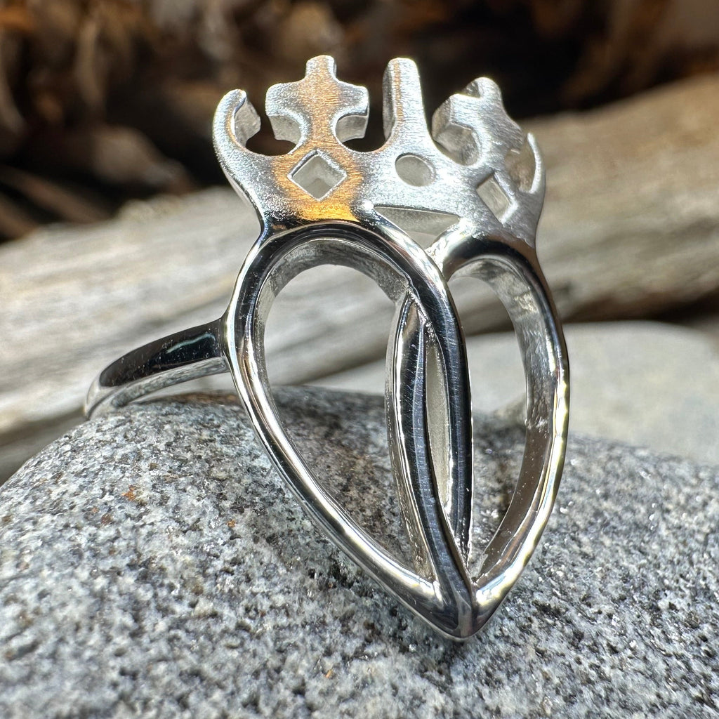 Lady Arieen Scottish Luckenbooth Ring in Sterling Silver
