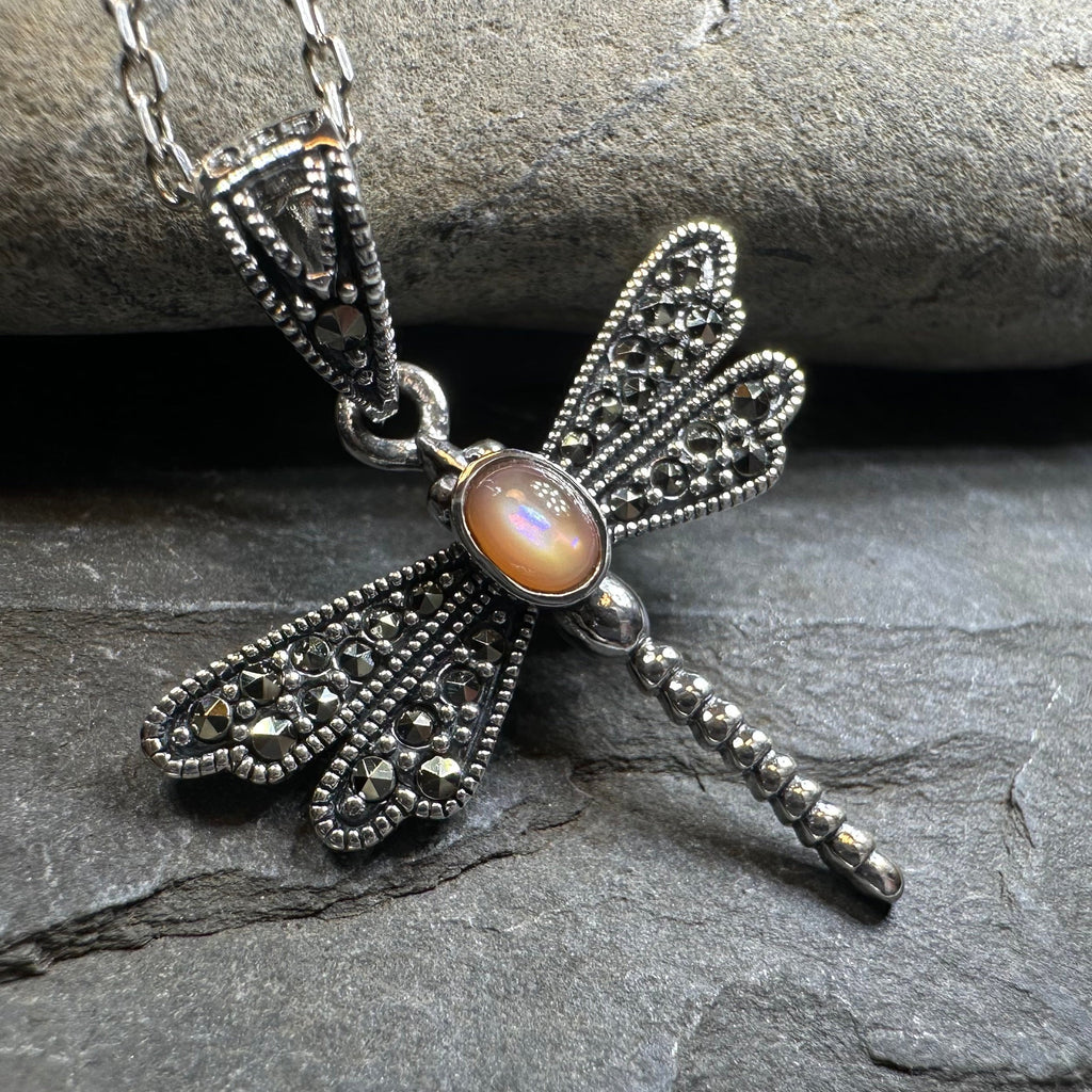 Hope Marcasite Dragonfly Necklace