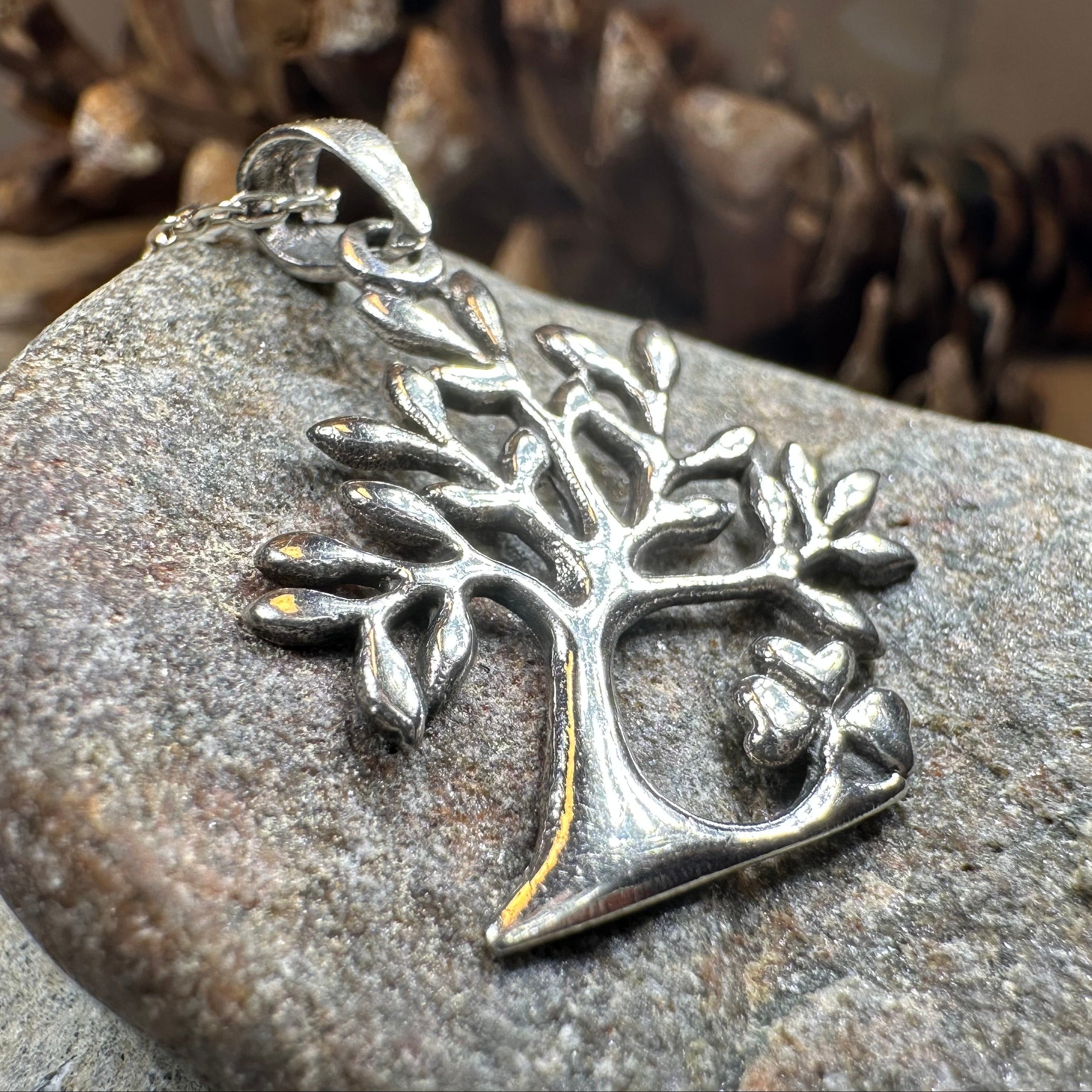 Elsa Tree of Life Shamrock Necklace in Sterling Silver