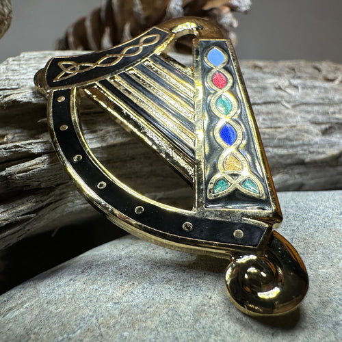 Celtic Harp Brooch