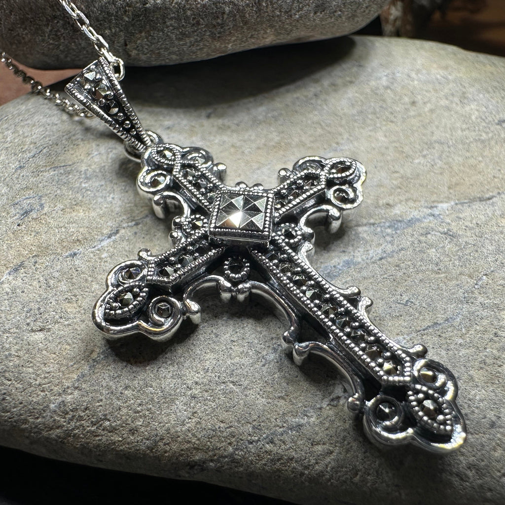 Jehanne Marcasite Cross Necklace