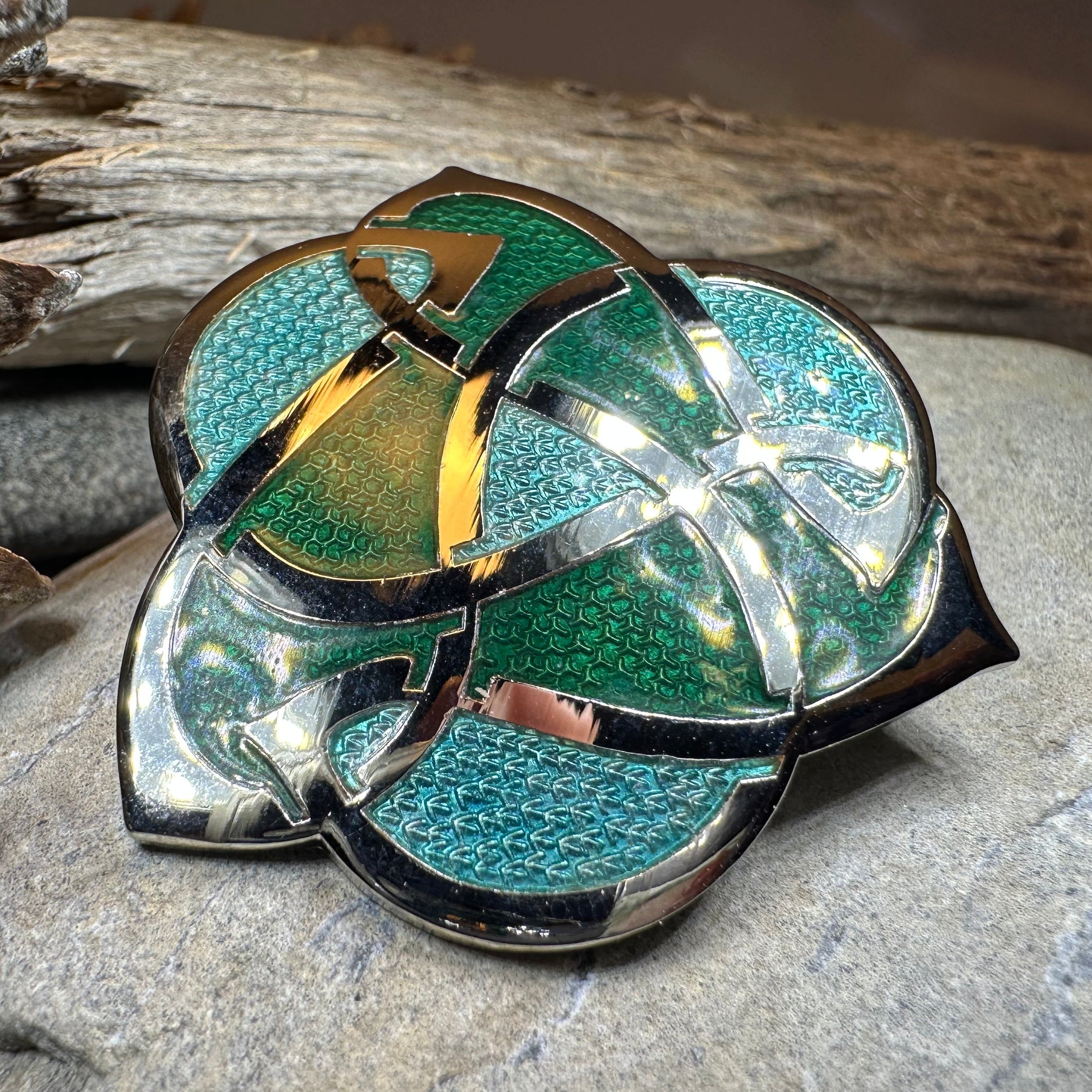 Enamel Celtic Knot Brooch
