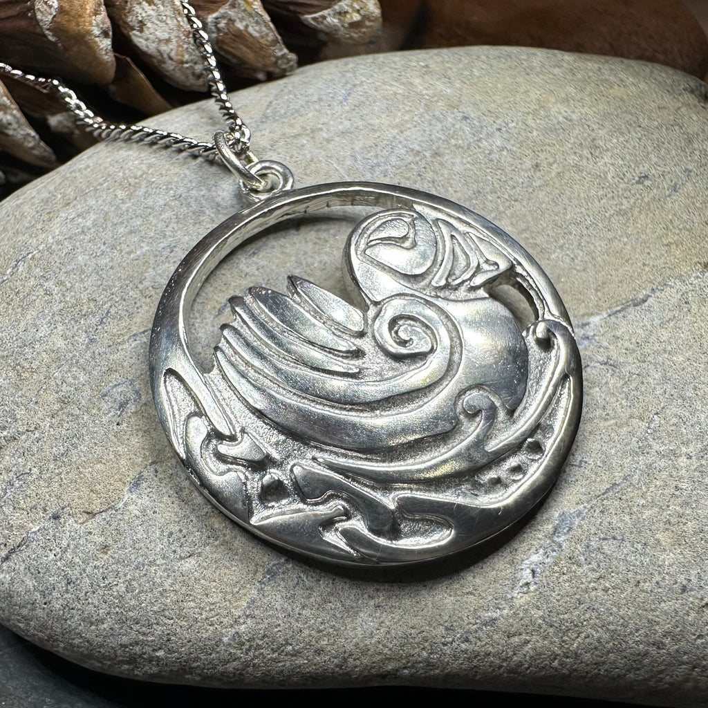 Celtic Puffin Necklace - Handmade in Scotland