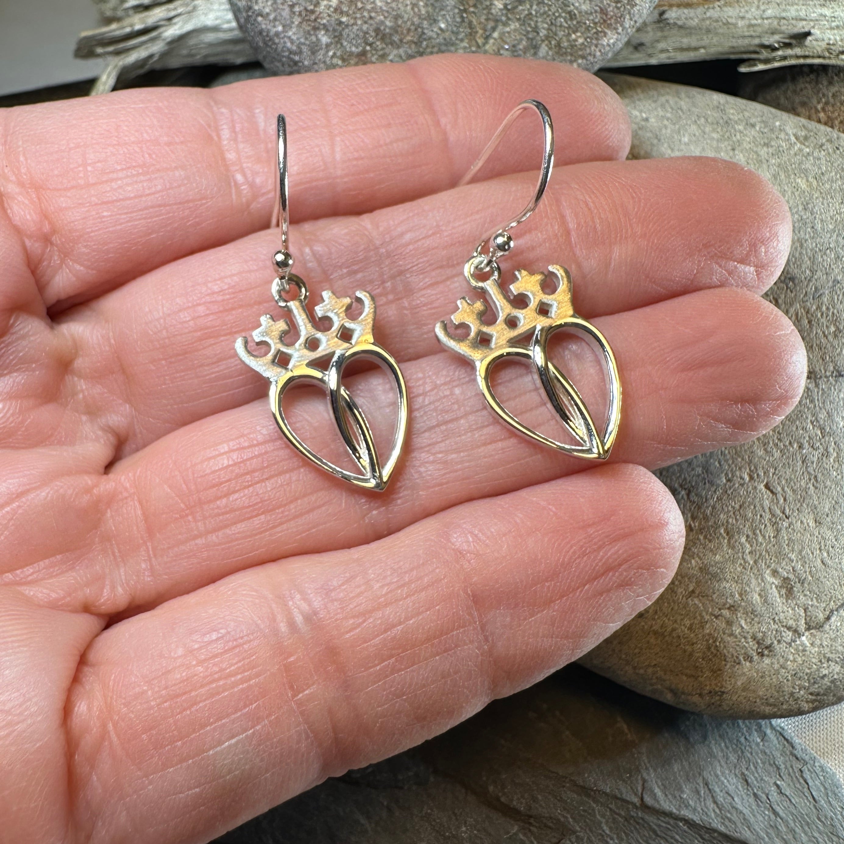Lady Arieen Scottish Luckenbooth Earrings in Sterling Silver