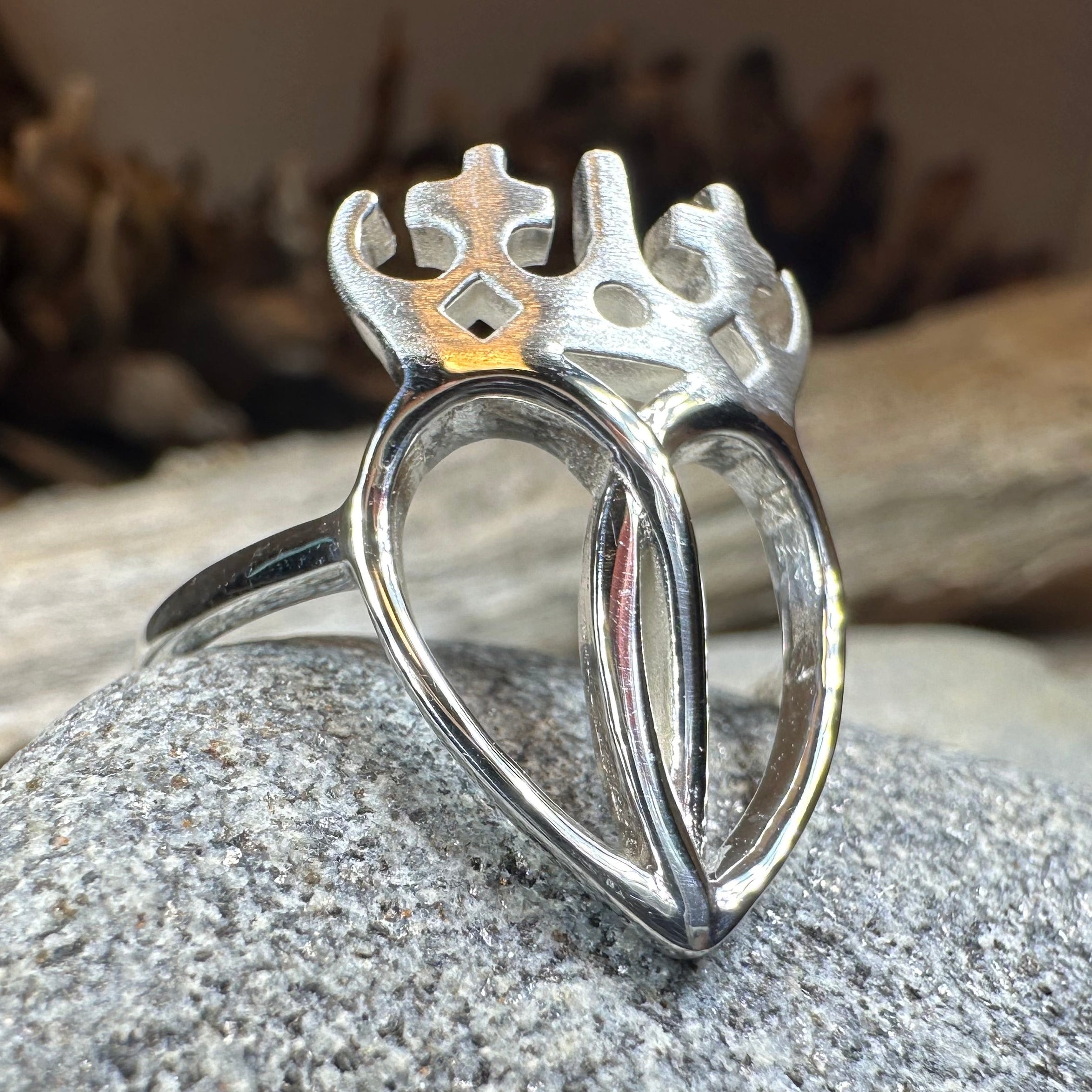 Lady Arieen Scottish Luckenbooth Ring in Sterling Silver