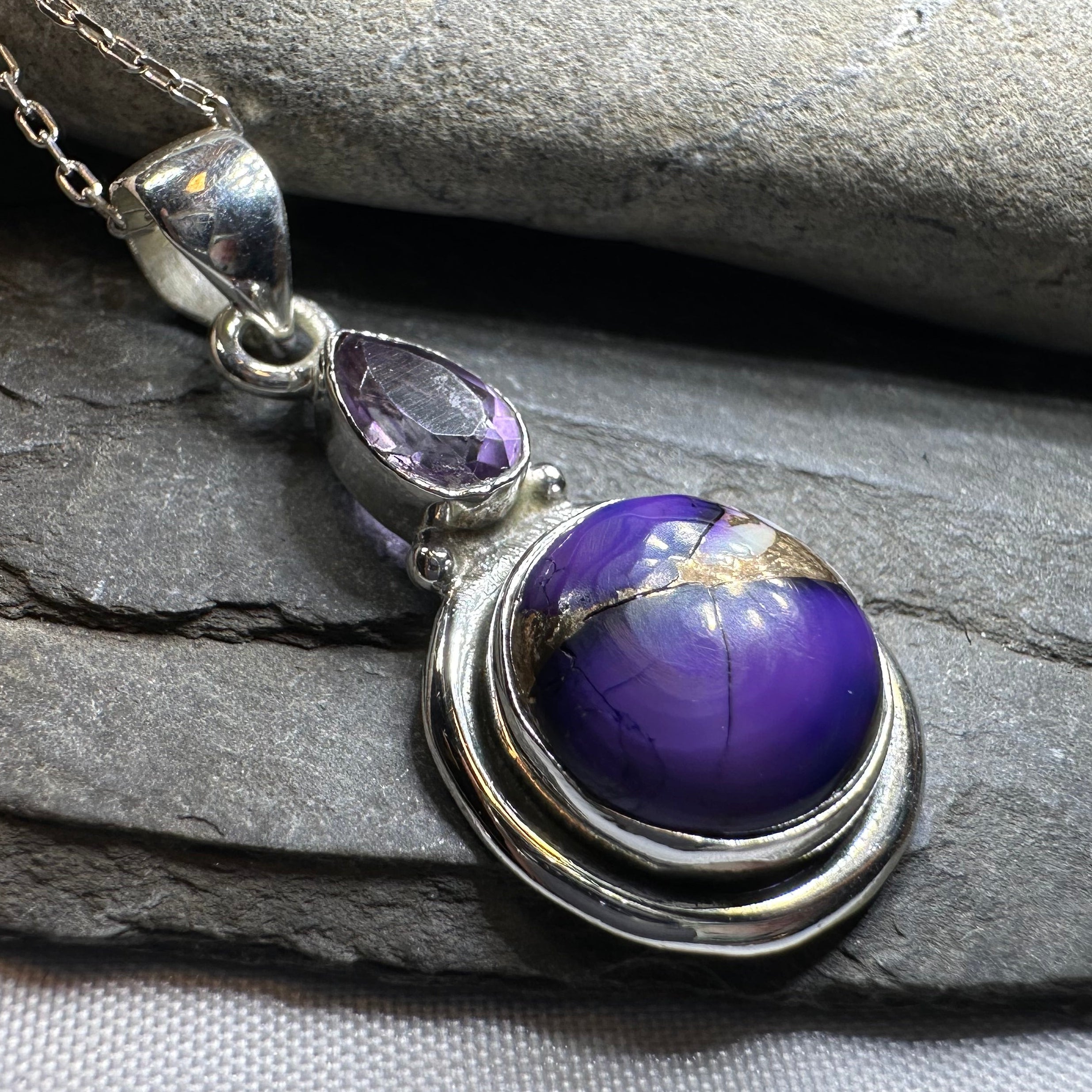 Dahlia Turquoise Necklace in Sterling Silver