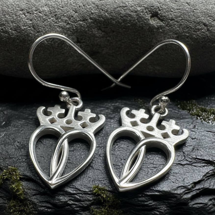 Lady Arieen Scottish Luckenbooth Earrings in Sterling Silver