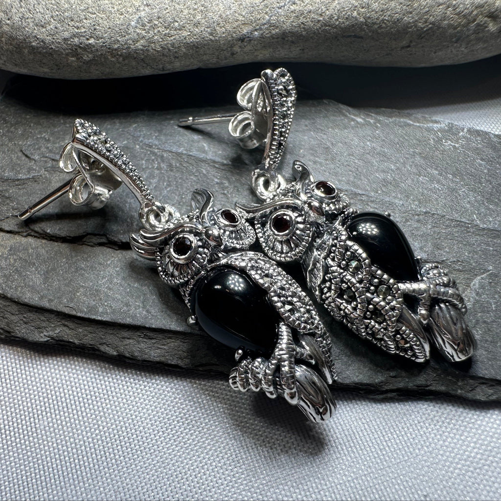 Marcasite Owl Earrings