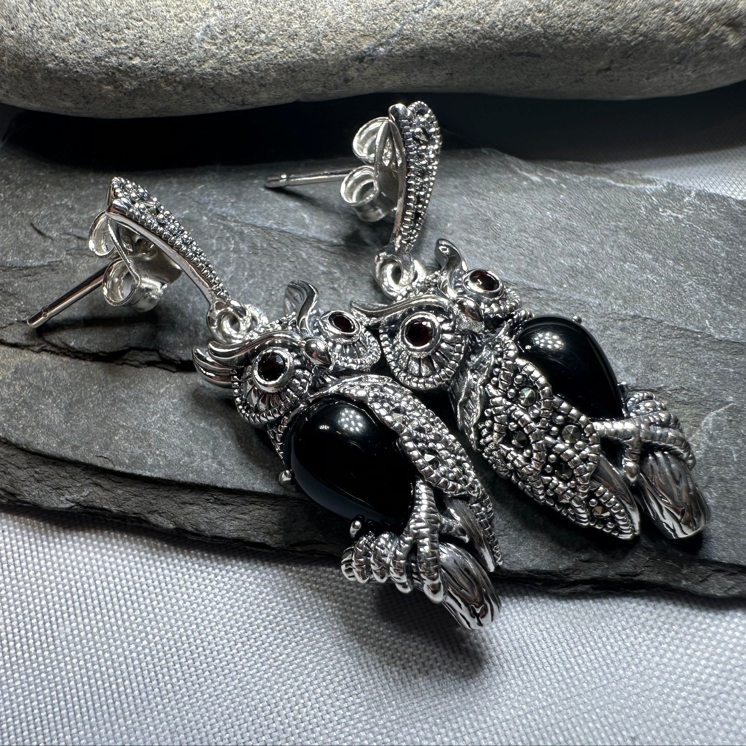 Marcasite Owl Earrings