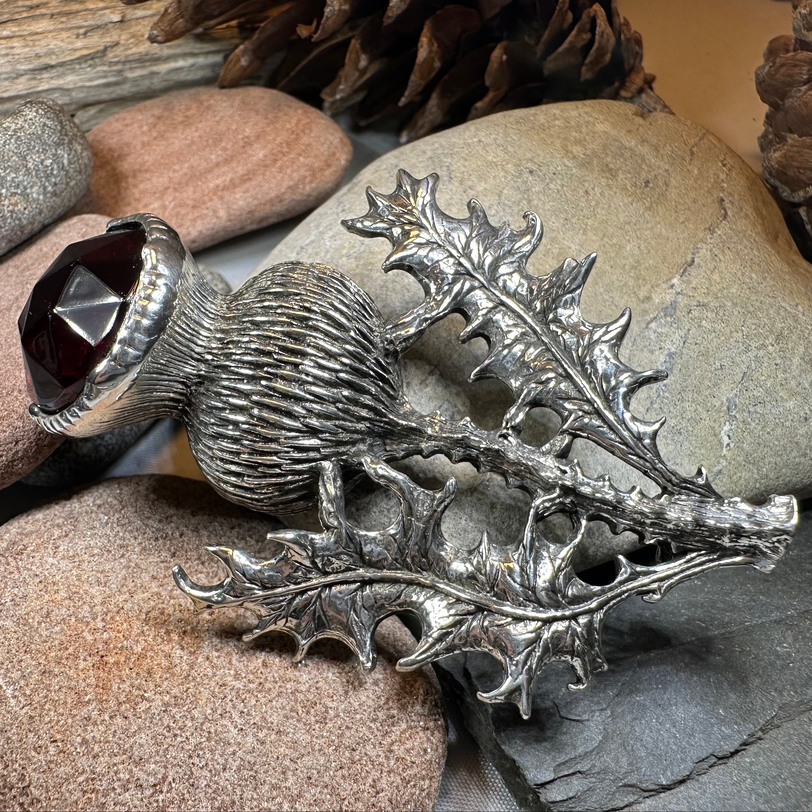 Bold Scottish Thistle Brooch