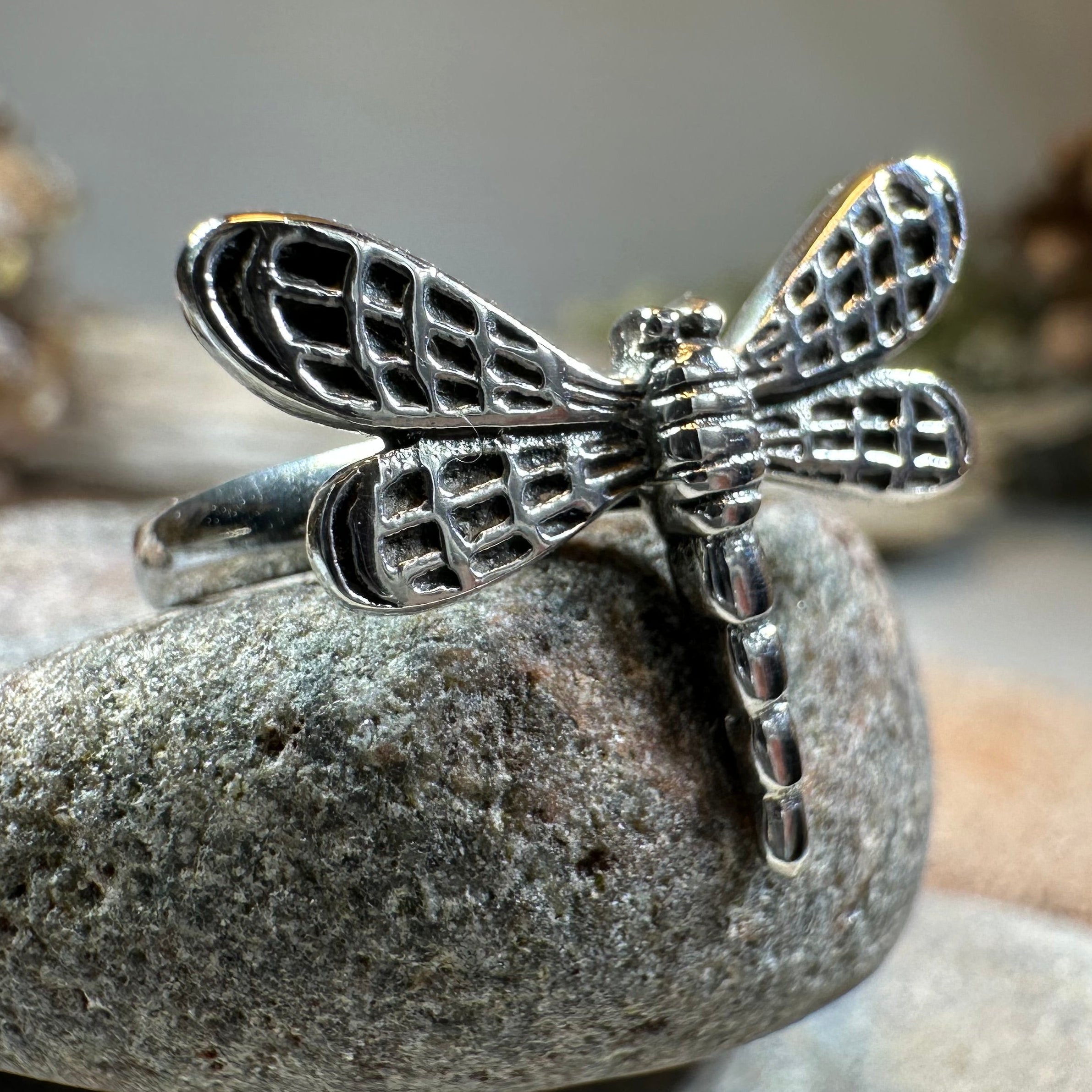 Flutter Dragonfly Ring in Sterling Silver