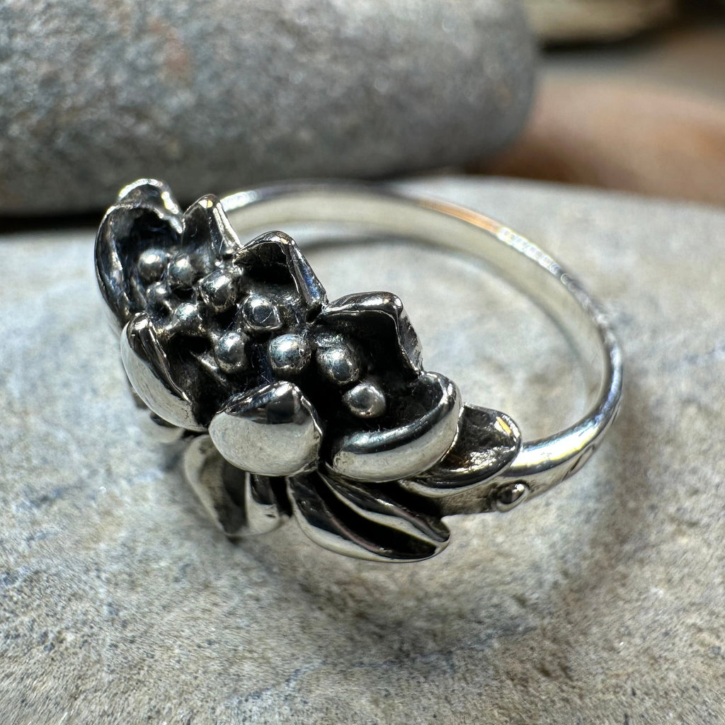 First Bloom Lotus Ring in Sterling Silver