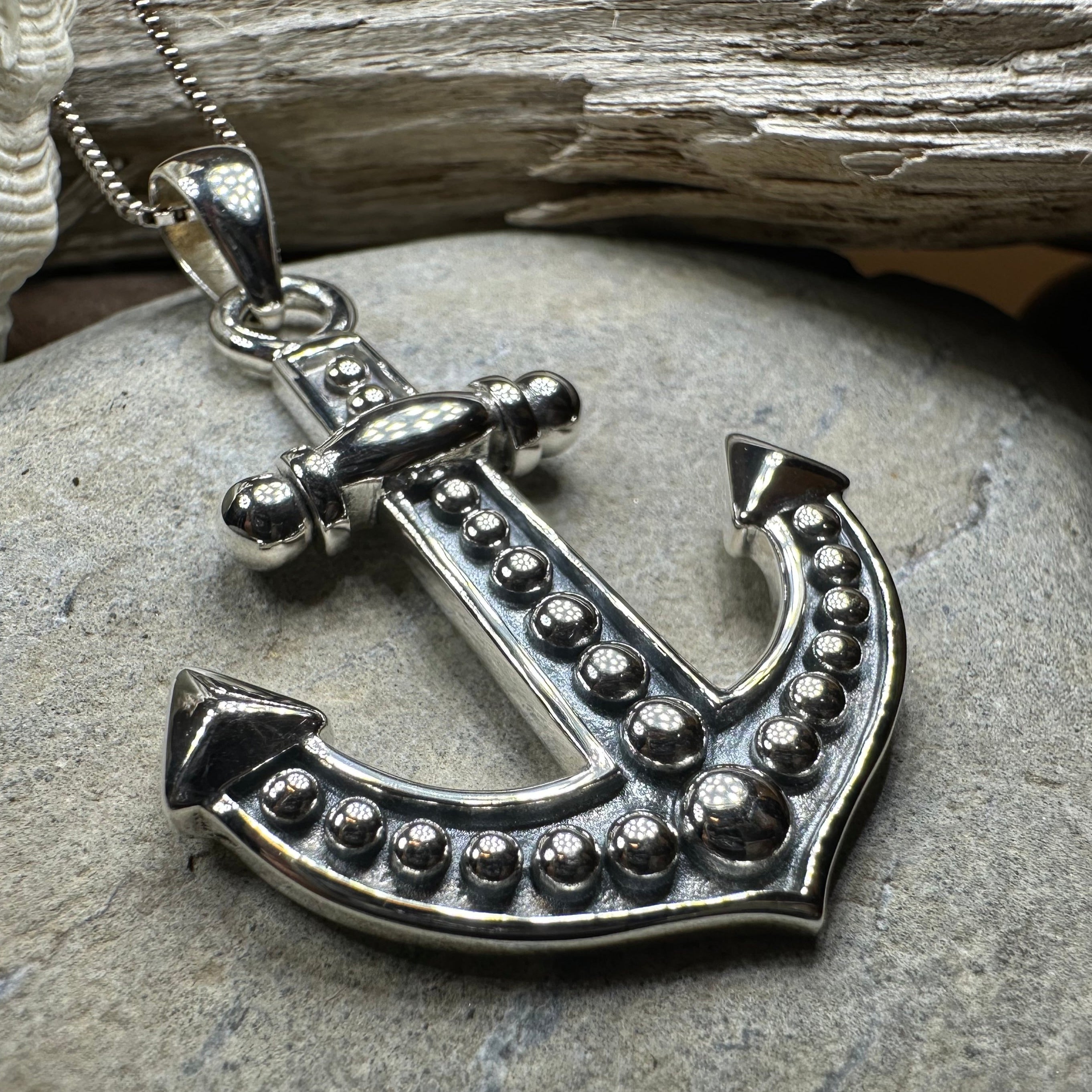 Grasmere Anchor Necklace in Sterling Silver