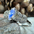 Laurel Moonstone Ring in Sterling Silver