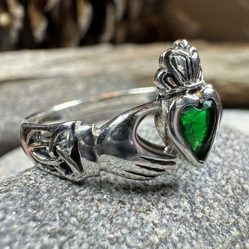 Irish Claddagh Trinity Knot Ring in Sterling Silver