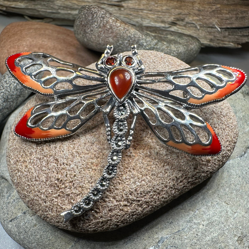 Damsel Dragonfly Marcasite Brooch