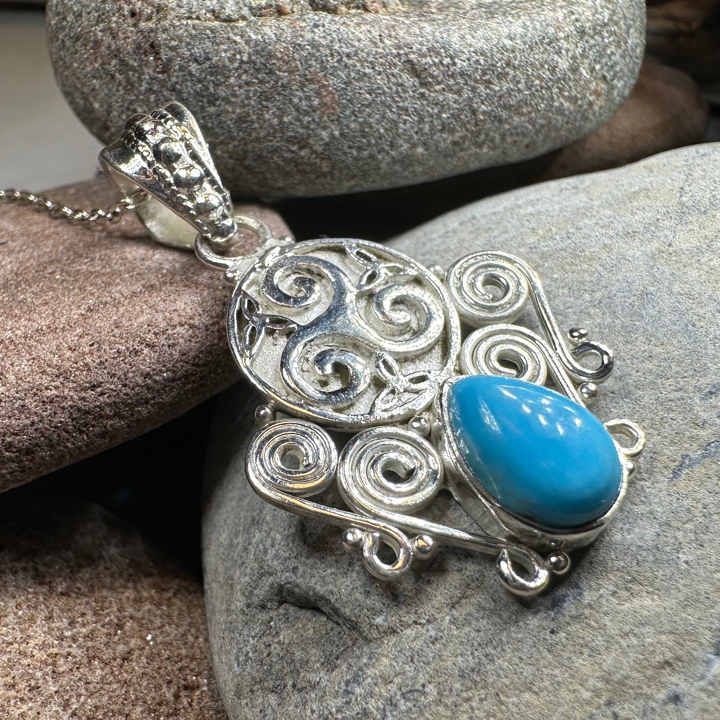 Lyria Celtic Triple Spiral Necklace in Sterling Silver