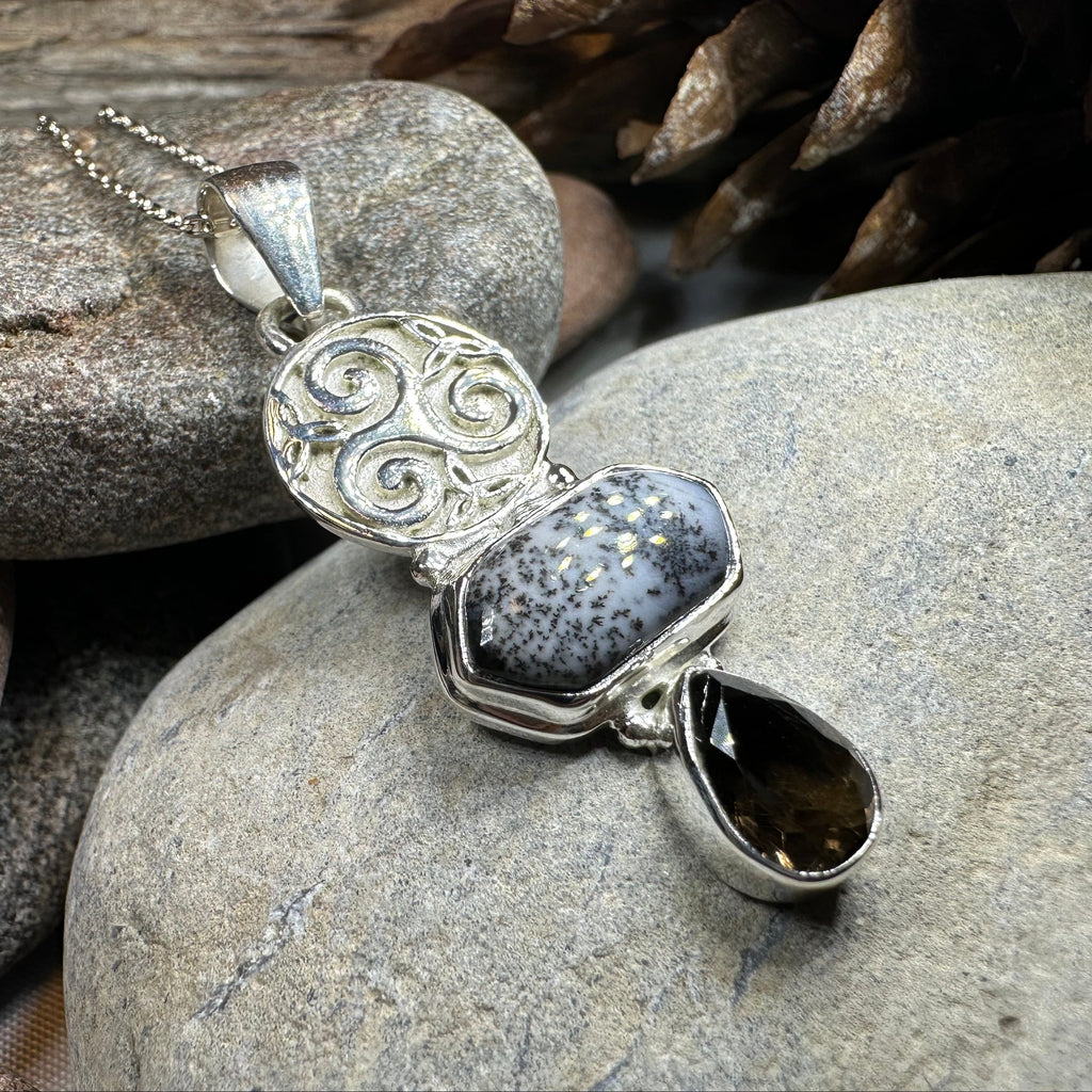 Abria Celtic Spiral Necklace in Sterling Silver