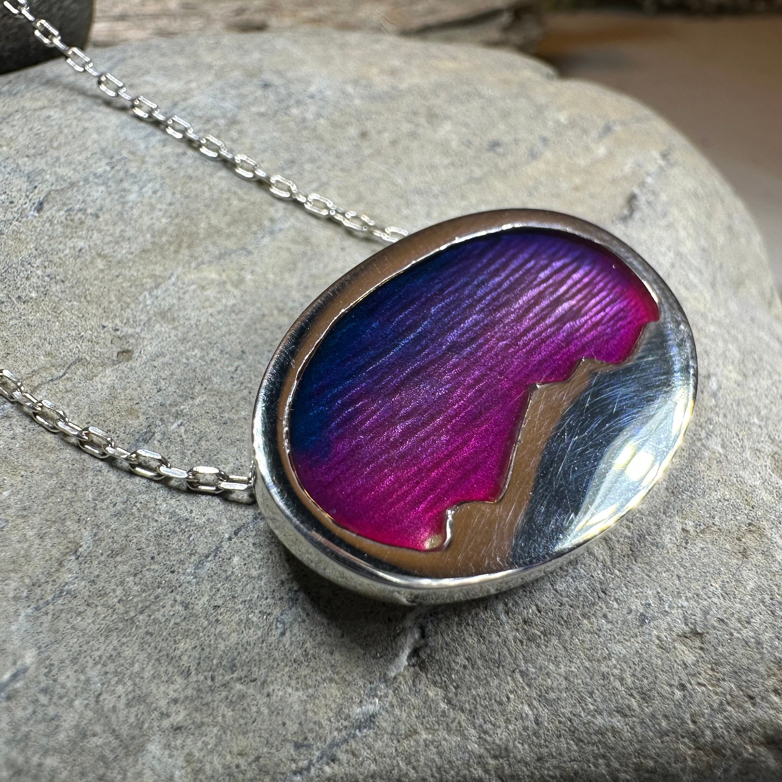 Purple Skies Northern Lights Necklace - Handmade in Scotland