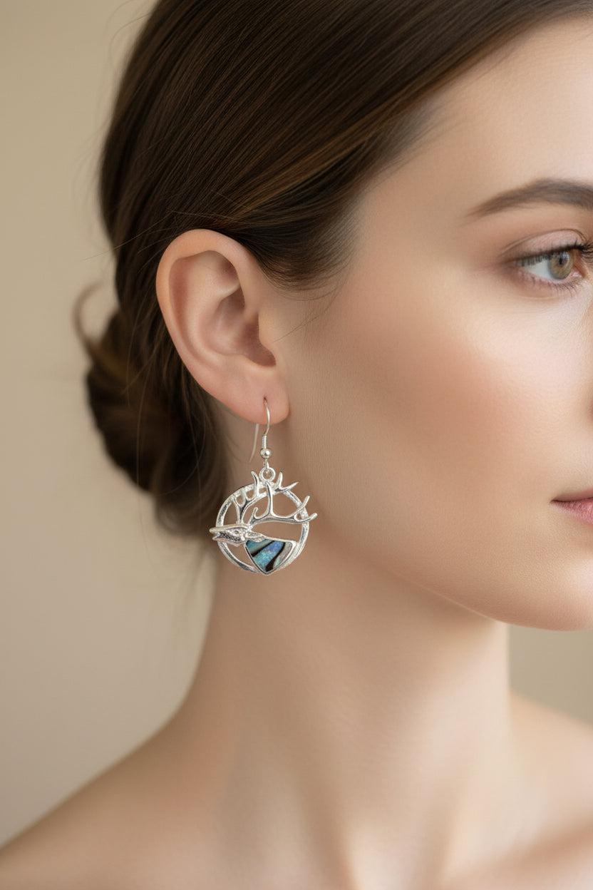 Scottish Stag of the Mist Earrings for Women