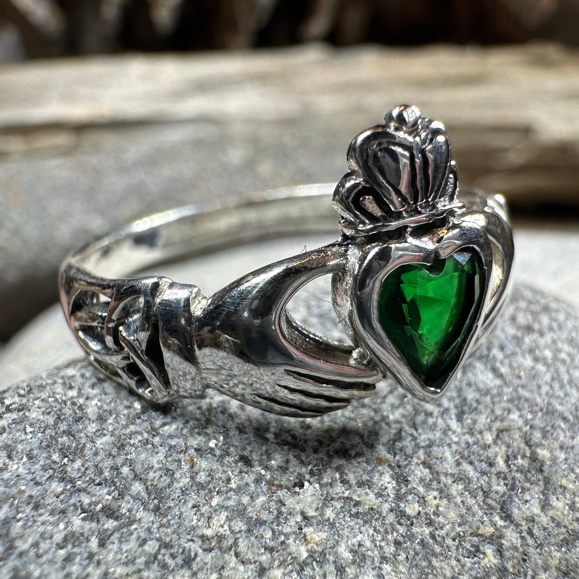 Irish Claddagh Trinity Knot Ring in Sterling Silver