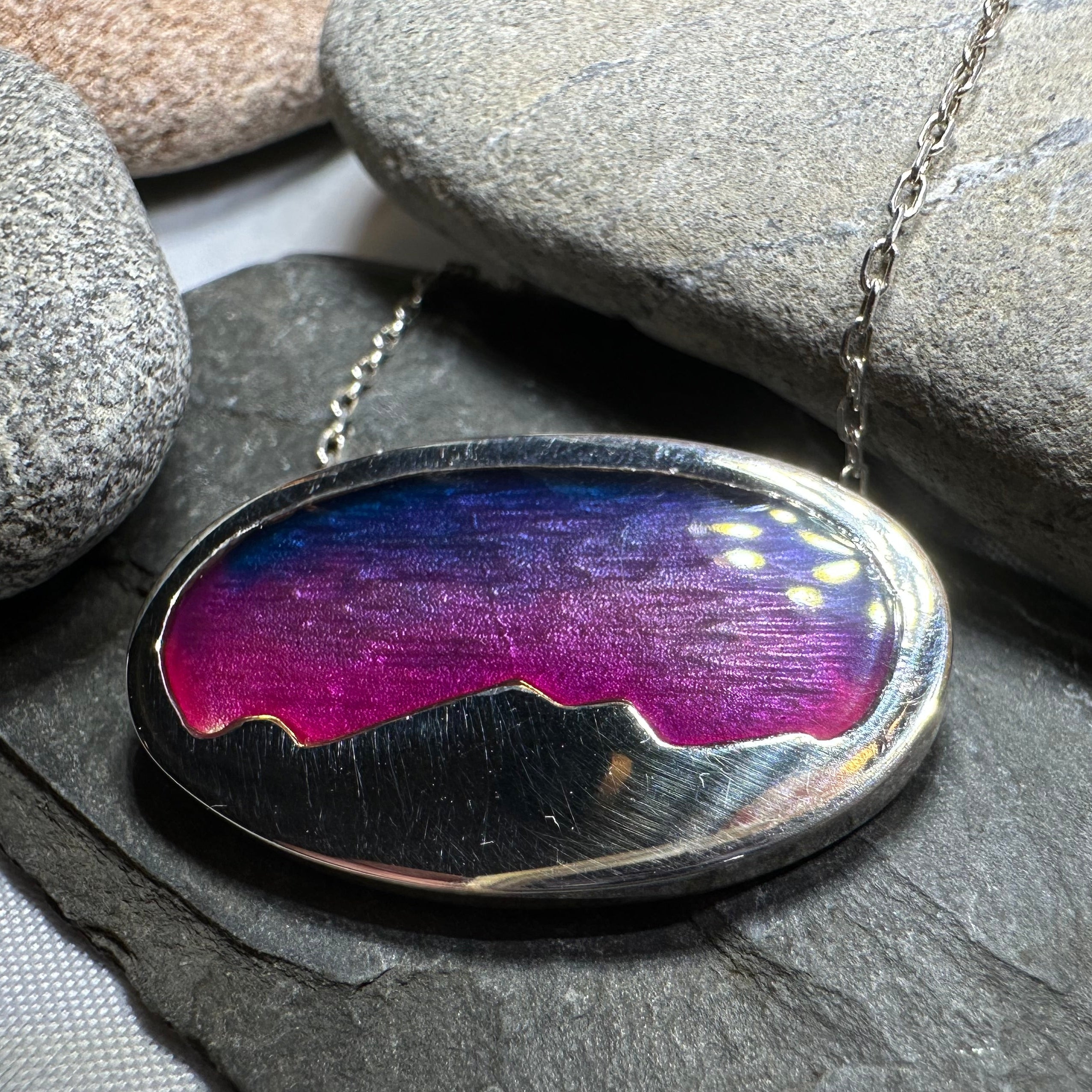 Purple Skies Northern Lights Necklace - Handmade in Scotland