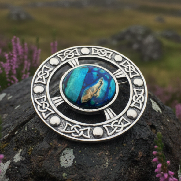 Celtic Heathergems Brooch