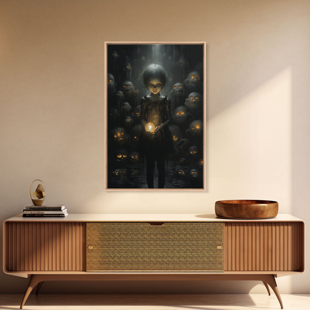 Dark Fantasy Art, Spooky Decor, Goth Decor, Canvas Print, Wall Art, Vertical Print, Dark Wall Art, Video Game Art, Gaming Wall Decor