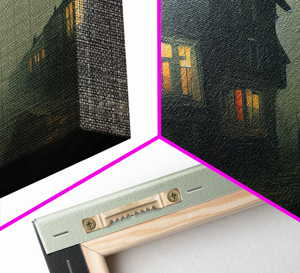 Creepy WildWest Art, canvas print, gloomy abandoned street