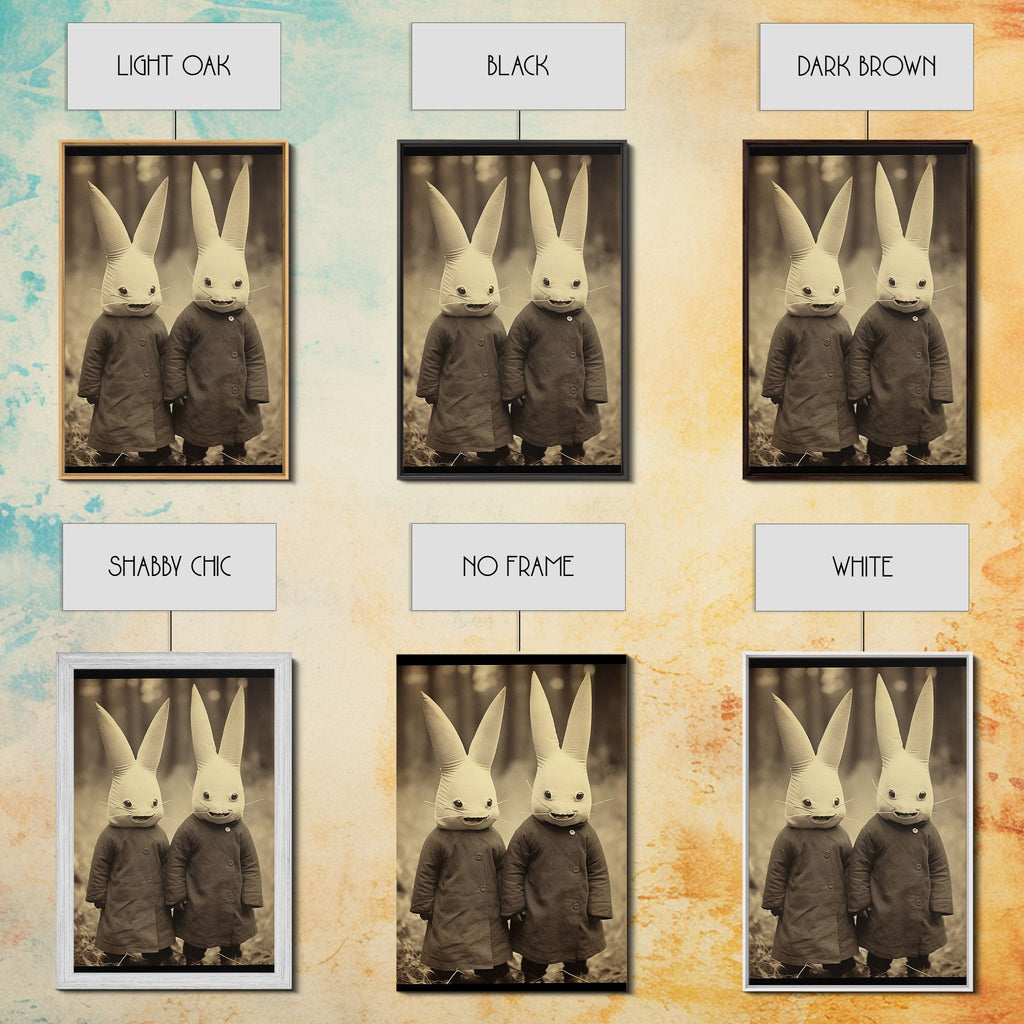 The Bunny Boys, Spooky Halloween Art, Scary Wall Decor, Spooky / Creepy Halloween Decor, Thought Provoking Haunted Art