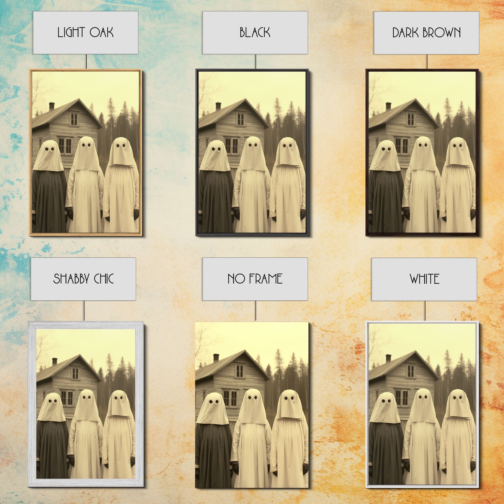 Ghost Art Print, Haunted House Art, Horror Art Print, Spooky Room Decor, Canvas Print, Wall Art, Vertical Print, Home Decor, Wall Decor