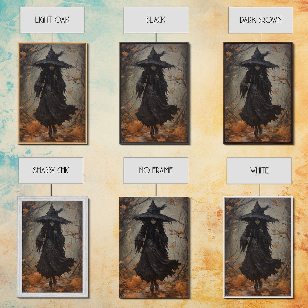 The Wicked Witch, Halloween Canvas Print, Framed Canvas, Unique Wall Art, Goth Art, Dark Academia, Witch Art, Witchcraft, Witch Decor