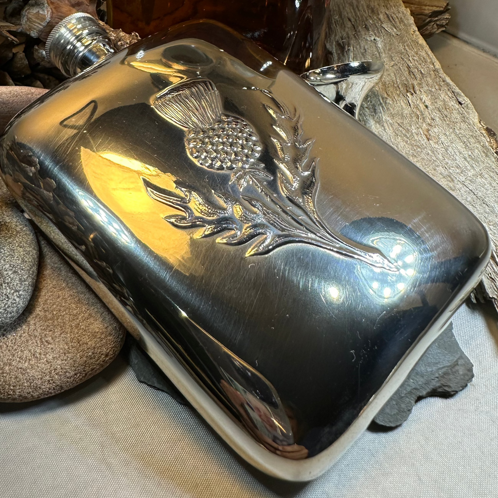 Scottish Thistle Pewter Hip Flask