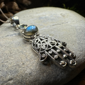 Hamsa Hand Labradorite Necklace