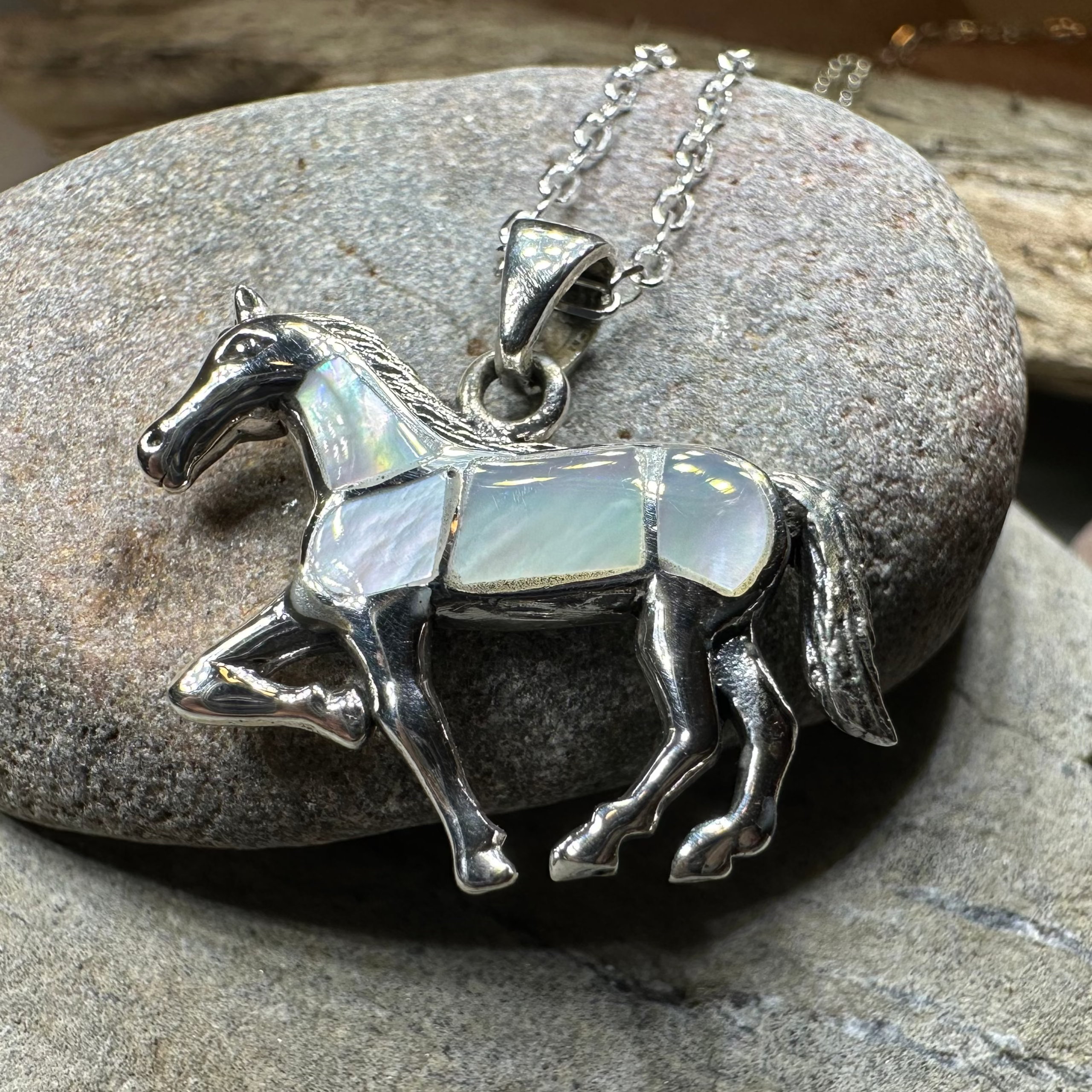 Shimmering Horse Necklace