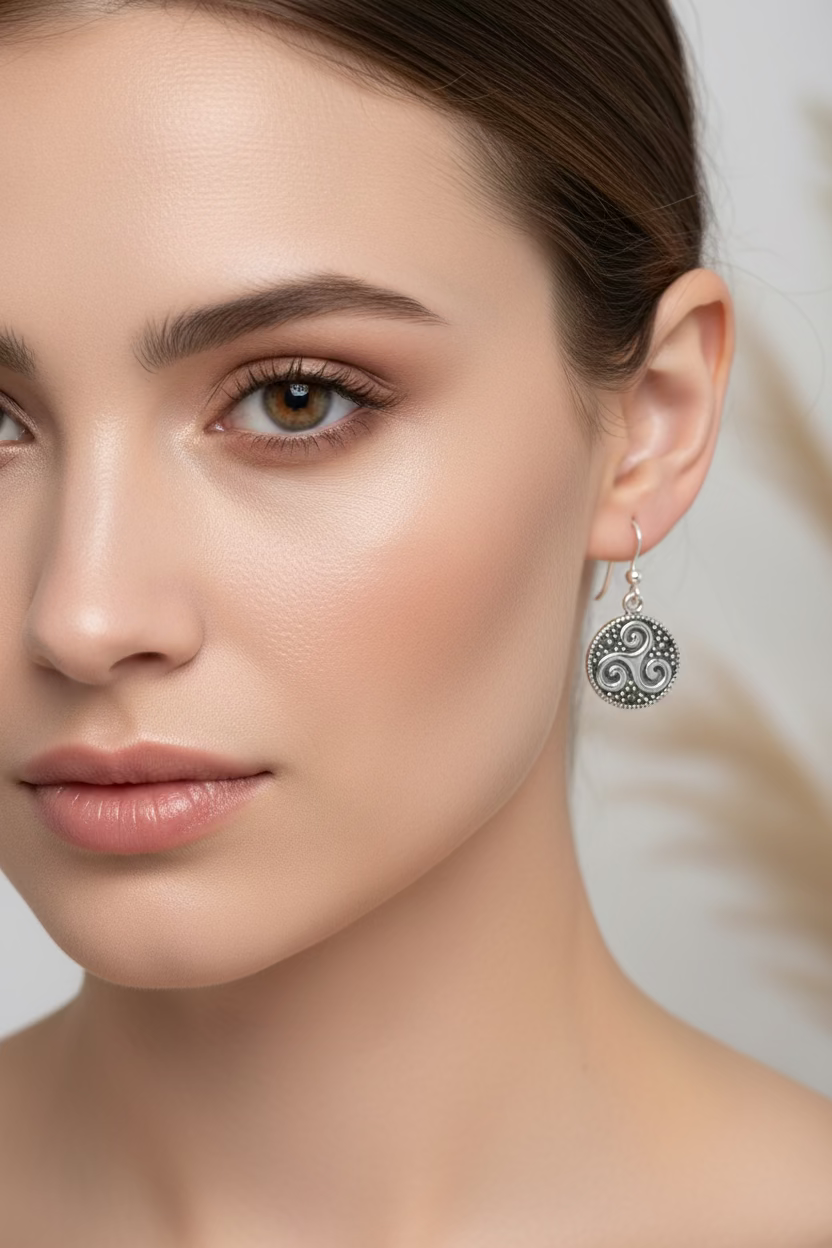Celtic Triskel Marcasite Earrings