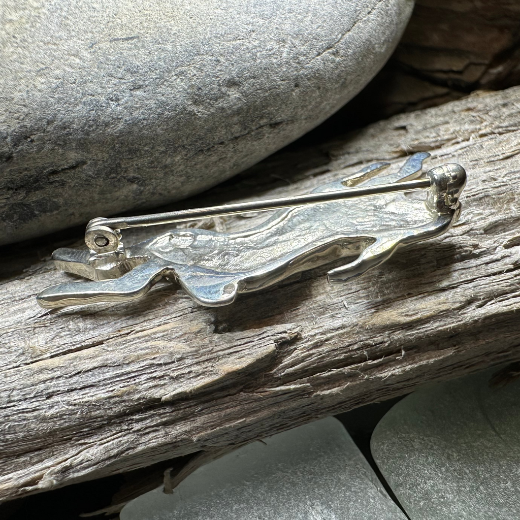 Meadowjumper Sterling Silver Rabbit Brooch - Handmade in Scotland