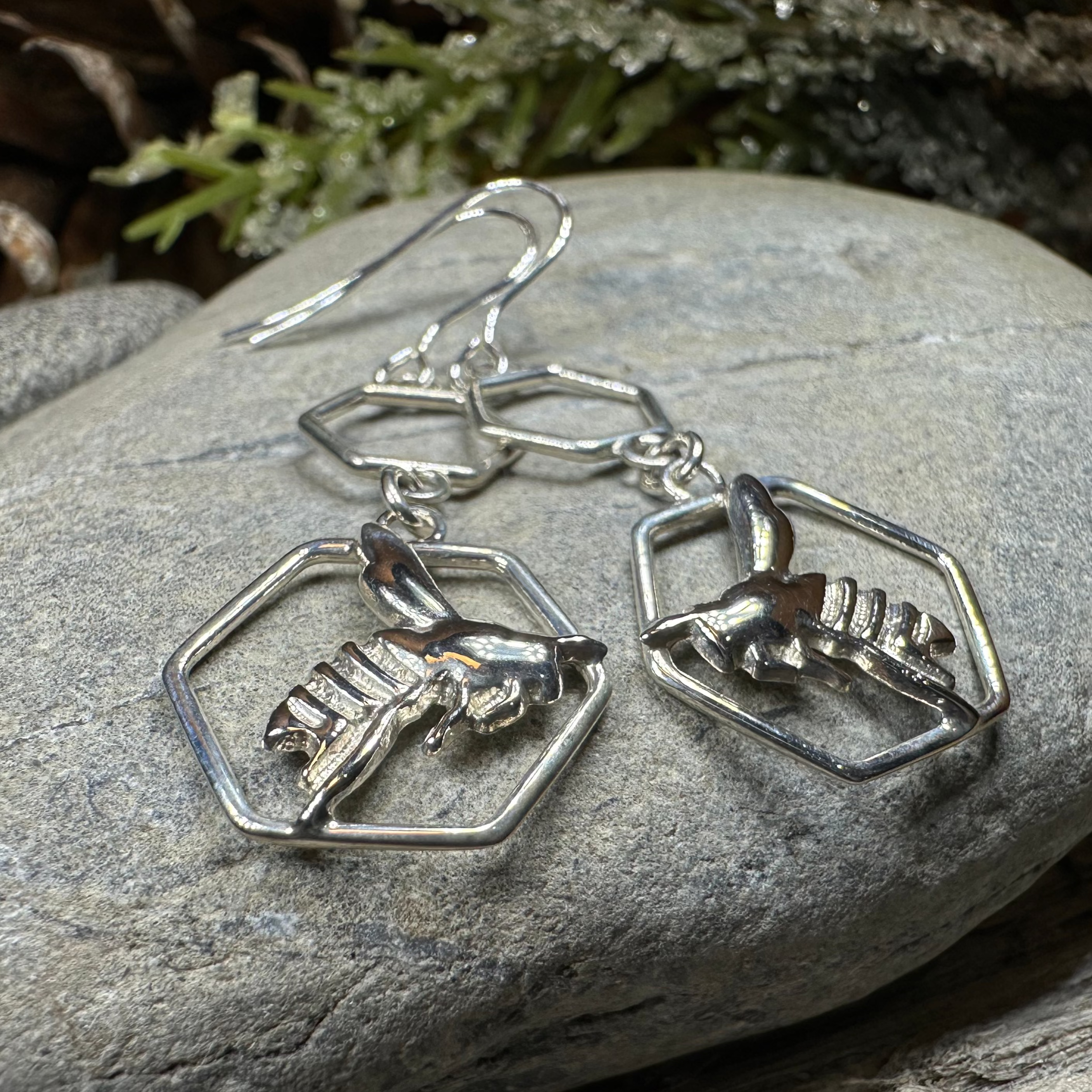 Honeycomb Bee Earrings