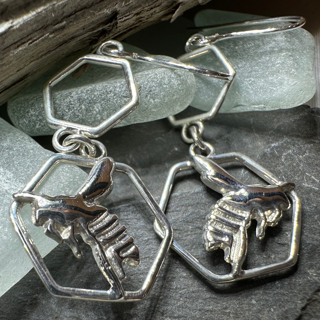Honeycomb Bee Earrings
